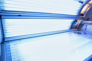 Modern sunbed in beauty salon