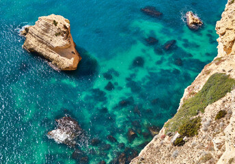 Poster - A view from Cliffs of Barbate and Barbate Beach in Cadiz, Spain