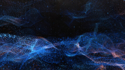 Poster - Abstract particle waves with depth of field effect