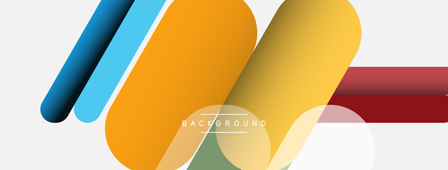 Overlapping round shapes and lines background. Vector illustration for wallpaper banner background or landing page