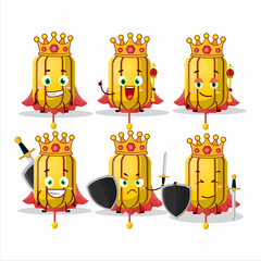 Sticker - A Charismatic King yellow chinese long lamp cartoon character wearing a gold crown