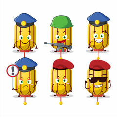 Canvas Print - A dedicated Police officer of yellow chinese long lamp mascot design style