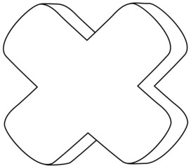 Wall Mural - mathematics multiplication symbol doodle outline for colouring