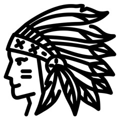 Canvas Print - native american outline icon