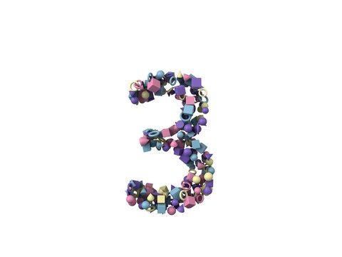 Shape Themed Font Number 3