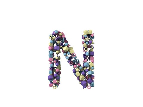 Shape Themed Font Letter N