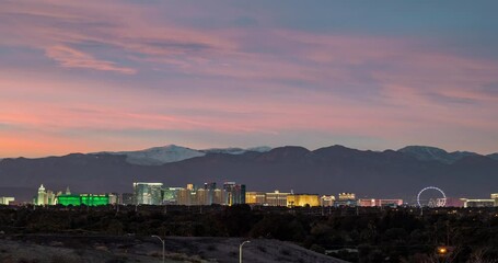 Wall Mural - Las Vegas dusk time lapse