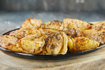 Canvas Print - Celery and fennel baked in the oven. French gourmet cuisine