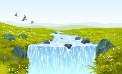 Wall Mural - nature waterfall