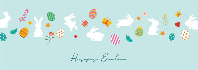 Wall Mural - Happy easter egg greeting card background template.Can be used for cover, invitation, ad, wallpaper,flyers, posters, brochure.