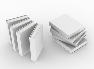 Poster - template empty hardcover book mockup set