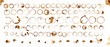 Set of various coffee stains from cups isolated on white background.