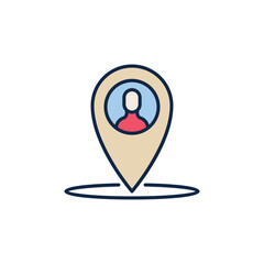Poster - People Location vector Pointer concept colored icon