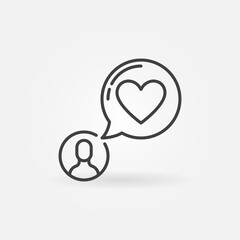Poster - Man with Heart in Speech Bubble vector line concept icon