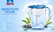 3d water filter pitcher ad template