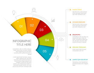 Poster - Vector multipurpose Infographic five elements template