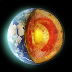the earth. cross section of the varying layers of the earth - all design on this image is created fr