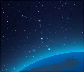 Wall Mural - constellation caelum with planet in deep space