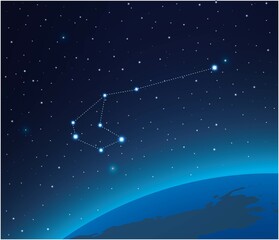 Wall Mural - constellation carina with planet in deep space