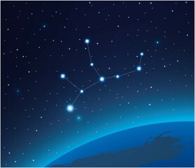 Wall Mural - constellation virgo with planet in deep space