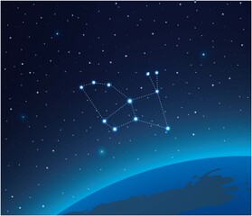 Wall Mural - constellation lepus with planet in deep space