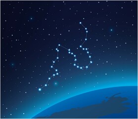 Wall Mural - constellation eridanus with planet in deep space