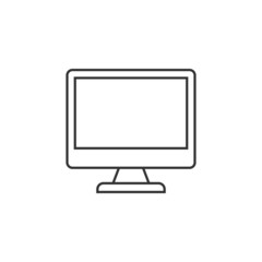 Poster - Personal computer in flat style. Desktop pc vector illustration on isolated background. Monitor display sign business concept.