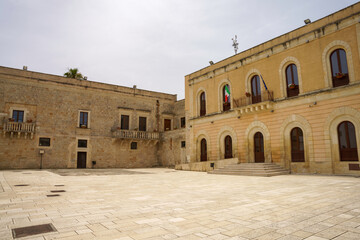 Fototapete - Old buildings of Cutrofiano, town in the Lecce province, Apulia