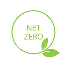 Net Zero. Carbon Neutral Round Label, Sign. Vector Isolated Design