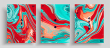 Abstract Vector Banner, Pack Of Modern Design Fluid Art Covers. Artistic Background That Applicable For Design Cover, Invitation, Presentation And Etc. Colorful Creative Iridescent Artwork.