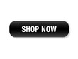 Shop now black simple button. 3d shop now sign isolated. 