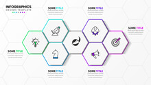 Infographic Template With Icons And 6 Options Or Steps. Hexagon