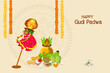 Gudi Padwa Festival Greeting Card Design