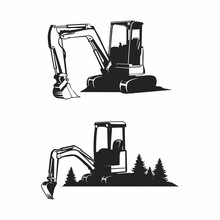 mini excavator silhouette