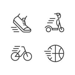 Wall Mural - Sport activity pixel perfect linear icons set