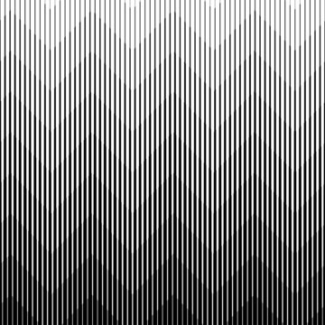 Geometric seamless border. Gradient pattern. Halftone linear texture. Abstract line gradation for design prints. Modern intricate lattice. Black simple patern on white background. Vector illustration