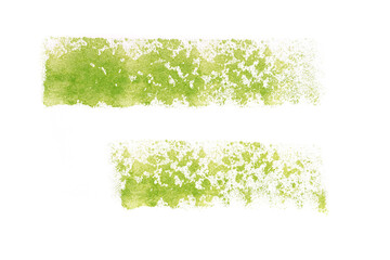 Poster - set of green watercolor strokes isolated on white background