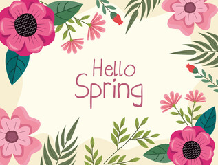 Wall Mural - hello spring frame