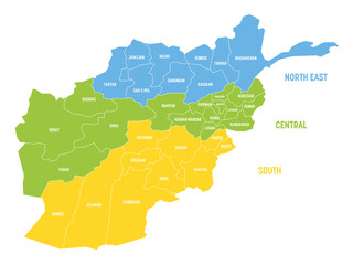 Naklejka na meble Afghanistan - regional map of provinces