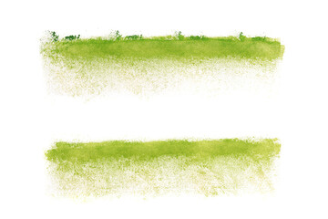 Poster - set of green watercolor strokes isolated on white background