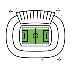 Sticker - Isolated colored soccer stadium icon aerial view Vector