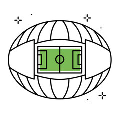 Sticker - Isolated colored soccer stadium icon aerial view Vector