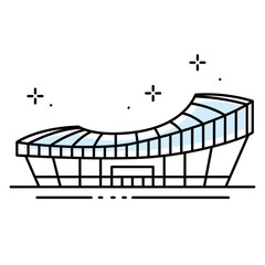 Sticker - Isolated colored sport stadium icon side view Vector