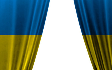 Flag of Ukraine against white background. 3d illustration