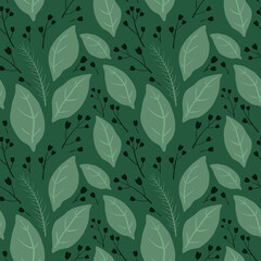 Trendy seamless pattern with trendy botanical elements. Vector illustration