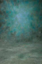 Dreamy And Romantic Aqua Shades Of Blue And Green, Traditional Painted Canvas Or Muslin Fabric Cloth Studio Backdrop Or Background, Suitable For Use With Portraits And Products Alike.
