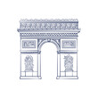 Isolated sketch of arch of triumph Vector