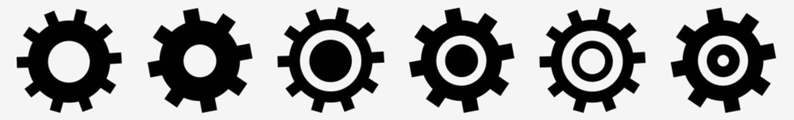 Wall Mural - gear icon in progress gear set | gears icon system configuration vector illustration logo | technica