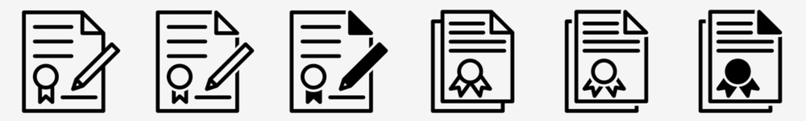 Wall Mural - contract icon business contract set | contracts icon document vector illustration logo | pen contrac