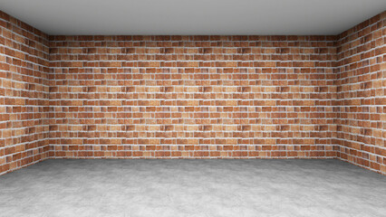  empty brick wall and gray floor room